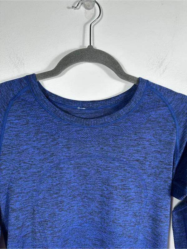 Lululemon Swiftly Tech‎ Long Sleeve Crew Heathered Sapphire Blue Size 8 - Image 6