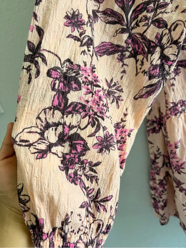 Free People Sunbaked Swing Dress in Peach Combo sz small - Image 3