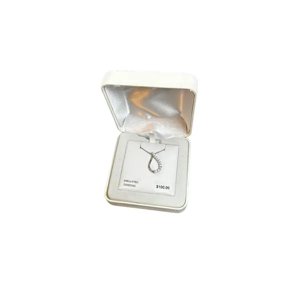 Diamond Luxe simulated Diamond Twist Pendant Sterling Silver Necklace NEW - Image 11