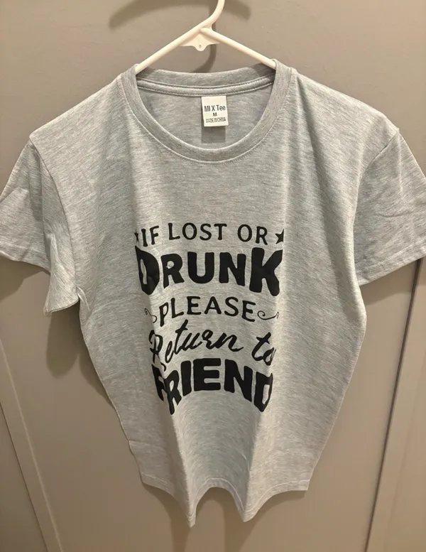 If Lost Or Drunk Graphic Tee Gray Size M - Image 2
