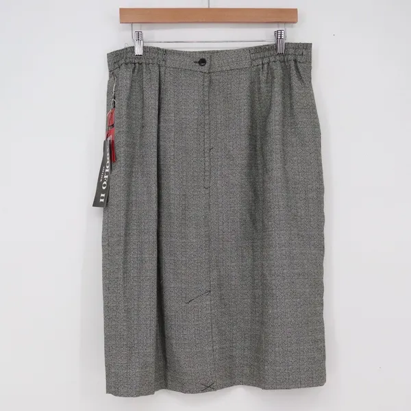 Adolfo II Skirt Suit Women 18W Atelier Grey Double Breasted Contrast NEW - Image 13
