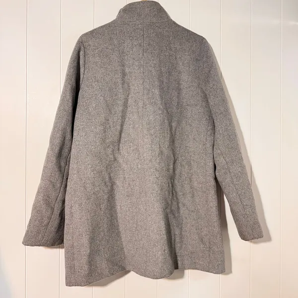 J.Crew Wool Blend Coat Size 10 Gray Zip Front Funnel Neck Jacket - Image 5