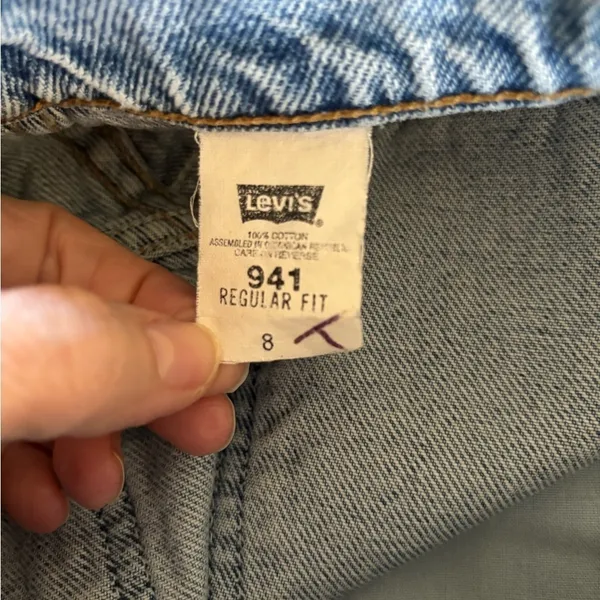 VTG Levi’s 941 Orange Tab High Waisted Denim Shorts Sz 8 Reg Fit Cut Offs - Image 8