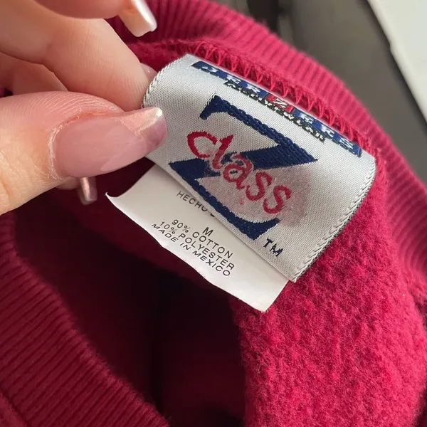 Vintage Y2K‎ Embroidered Oversized Crewneck Sweater Size Medium Red - Image 3