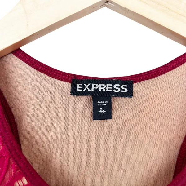 Express Red Lace Tank Top Sz XS - Image 2