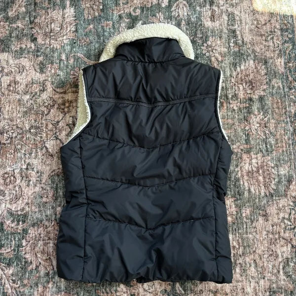 Y2K Xhilaration Puffer Vest M Black Sherpa Collar Fall Winter Gorpcore Utility - Image 3
