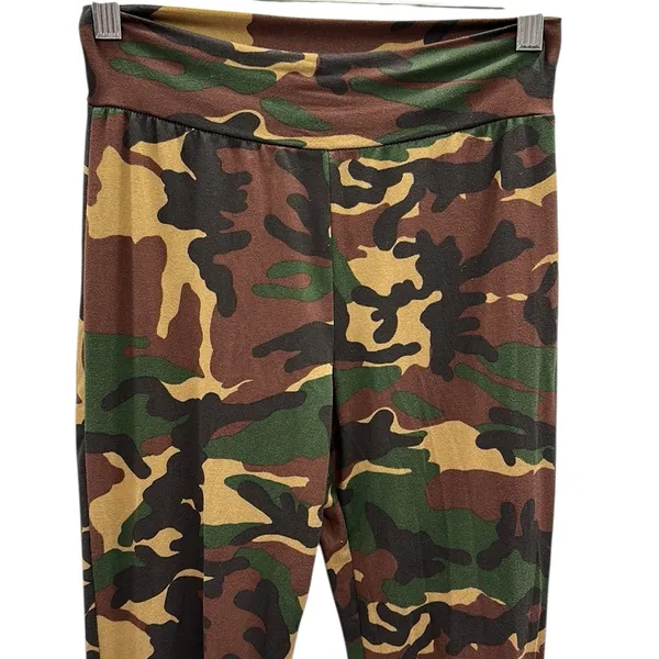 Source Unknown Shop My Trend Camo Camouflage High Rise Flare Bell Bottom Stretch Legging Pant S - Image 4