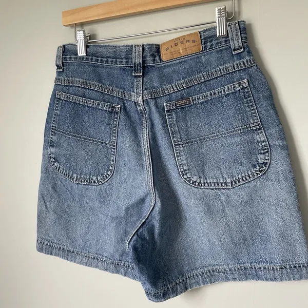 Riders By Lee Vintage Denim High-Rise Shorts 100% Cotton Blue Women's Size 10 - Image 4