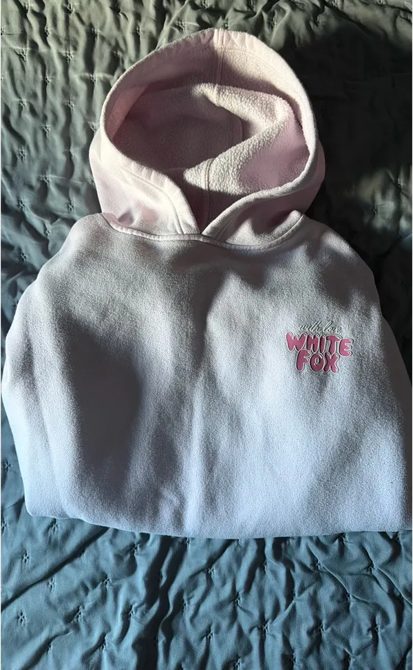 White Fox Pink Hoodie - Image 6