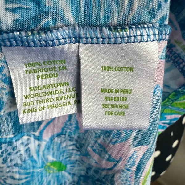 Lilly Pulitzer Womens Tee‎ Sz XS Macaw Blue Tall Me About It Etta Top Slub - Image 9