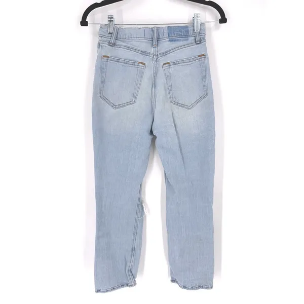 Abercrombie & Fitch Ultra High Rise Ankle Straight Jeans Distressed Size 25‎ - Image 2