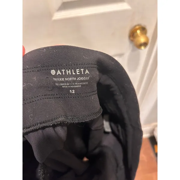 Athleta Pants Trekkie North Jogger Womens 12 Travel Hiking Gym Zip Pockets Black - Image 7