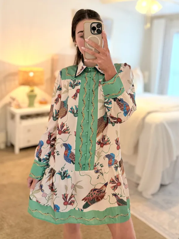 Green Floral Dress - Image 3