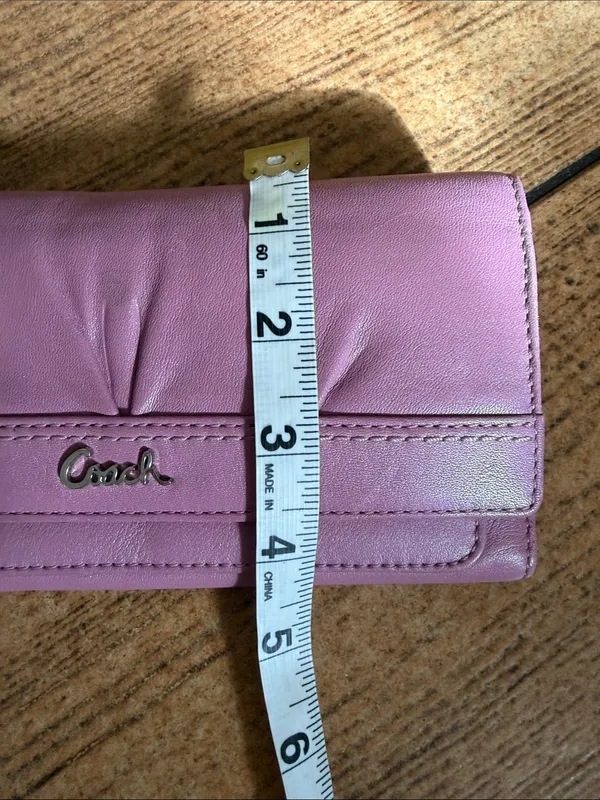 Coach Madison Gathered Leather Continental Wallet Pink Blush Long Wallet - Image 7