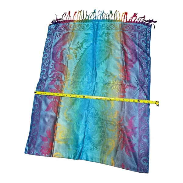 Festival bohemian rainbow large scarf wrap - Image 3