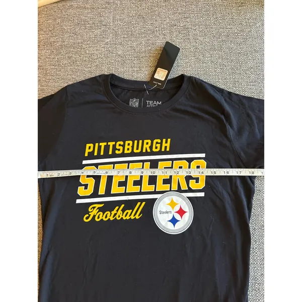 NFL Team Apparel Pittsburgh Steelers Black‎ Graphic T-Shirt Womens Medium NWT - Image 4