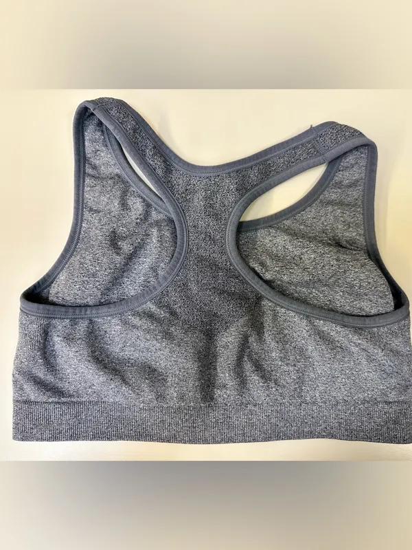 Reebok Heather Gray Seamless Racerback Sports Bra - Size Large - Image 2