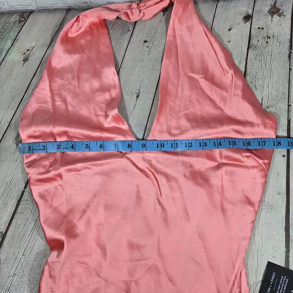 Lulus Beyond Classy Pink Satin Halter Mini Dress CTD208071 Womens Size Small - Image 12