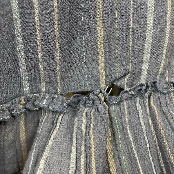 Vintage Y2K Old Navy Strapless Sundress Size Small Blue Metallic Stripe FLAWED - Image 13