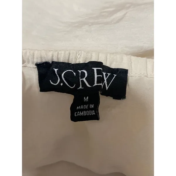 J.Crew Women's Cream Sleeveless Tie Scoop Cami Camisole Cropped Tank Top Size M - Image 5