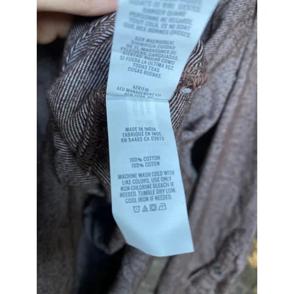 Aerie Lumberjane Button Up Shacket DISCONTINUED XL Brown Oversized Soft Textured - Image 7