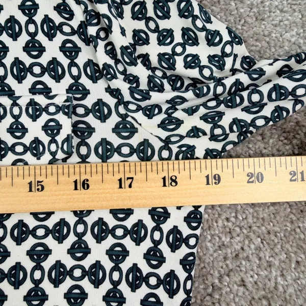 Tory Burch Katie Link Print Rayon Shirt Dress Size S Geometric Mod Preppy Retro - Image 9