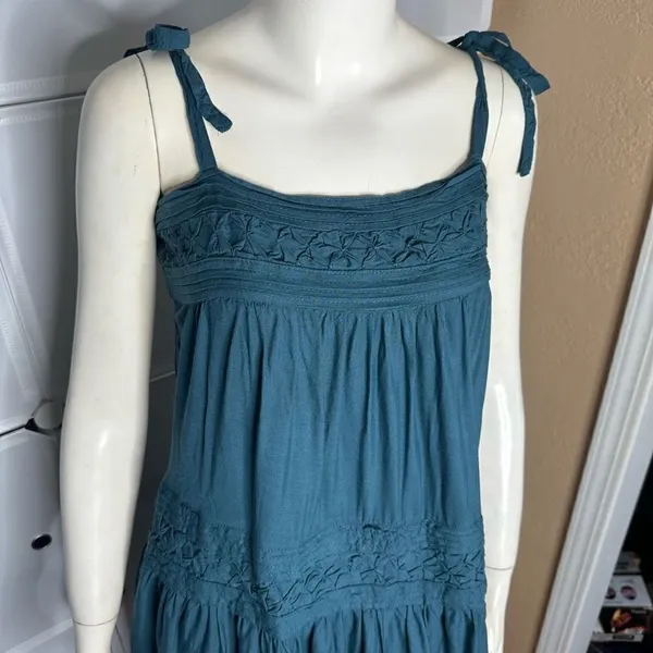 Anthropologie Floreat Senna Fringe Teal Dress Size Small - Image 6