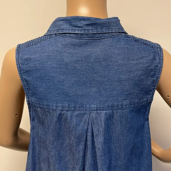 Timing Short Sleeveless Denim Swing Dress with 2 front pockets - Image 8