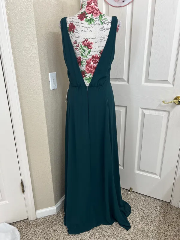 NWT Show Me Your Mumu Emerald Chiffon Maxi Bridesmaid Dress Size XL - Image 4