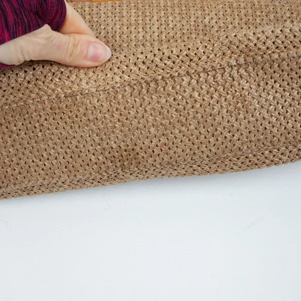 Fossil Bamboo Wooden Handle Woven Satchel Purse Boho Everyday‎ Vacation Travel - Image 2