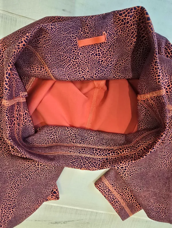 {8} Lululemon Wunder Under Train HR Crop Crackle Glaze Vintage Orange Larkspur - Image 13