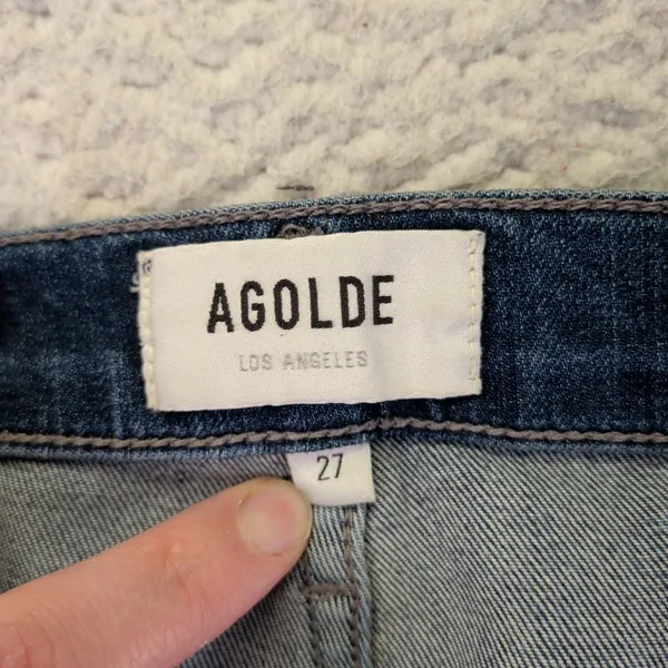 AGOLDE Sophie High Rise Skinny Jeans Dark Wash Raw‎ Hem A018-3005 Womens 27 - Image 3