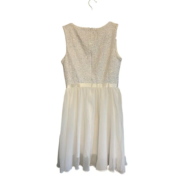 Amazon Bbonlinedress White Sequin Sleeveless Dress Baptism Bride Bridal Mini Womens S - Image 3