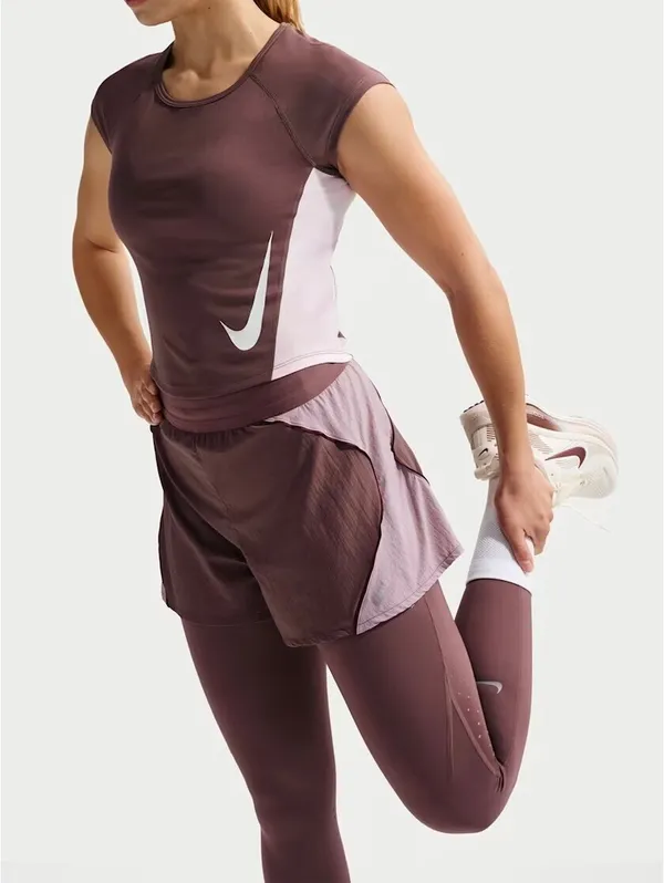 Nike Swift Repel High-Waisted Brief-Lined Running Shorts Tattoo/Light Violet XXL - Image 9