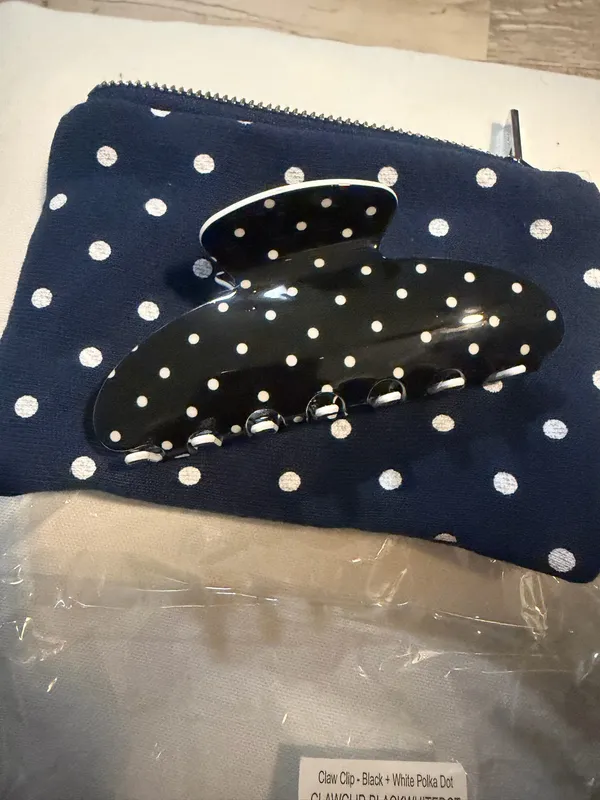 Parke Claw Clip Polka Dot Collection Black + White NIP - Image 6