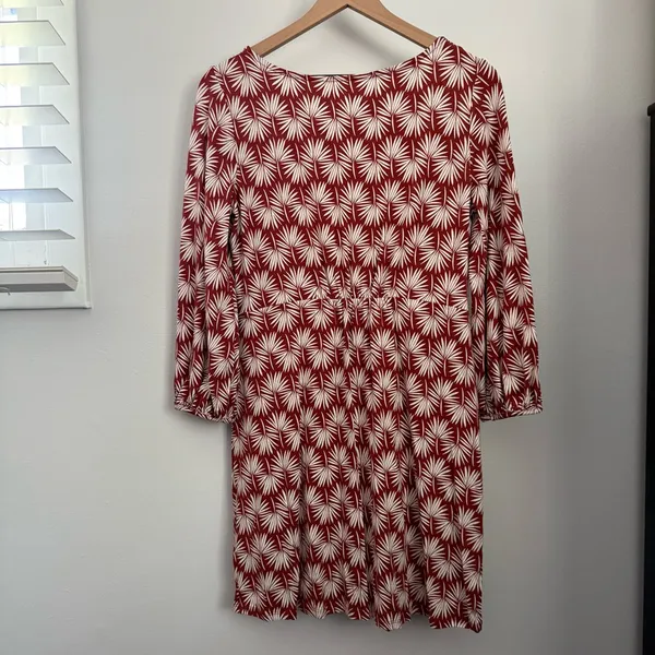 Boden US 8 NEW Lucie Brown/White Palm Leaf Print Mini‎ Dress - Image 3
