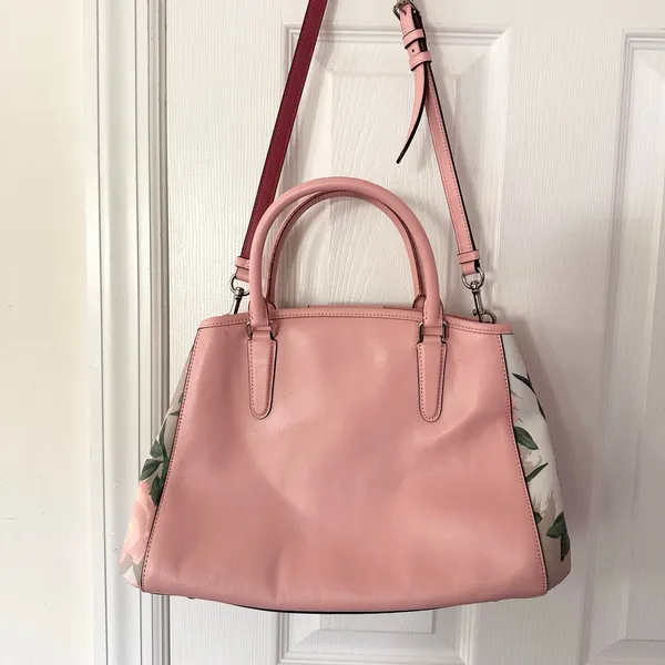Coach F25868 Margot Caryall Pink Multi Camo Rose Floral Print Satchel Crossbody - Image 8