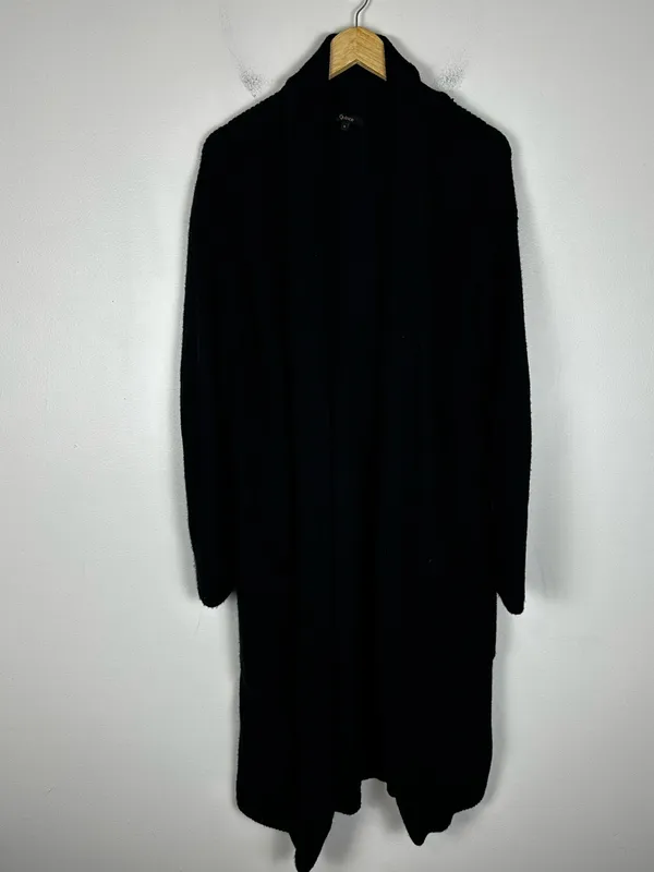 Quince Australian Merino Wool Duster Cardigan Black Sz S - Image 3