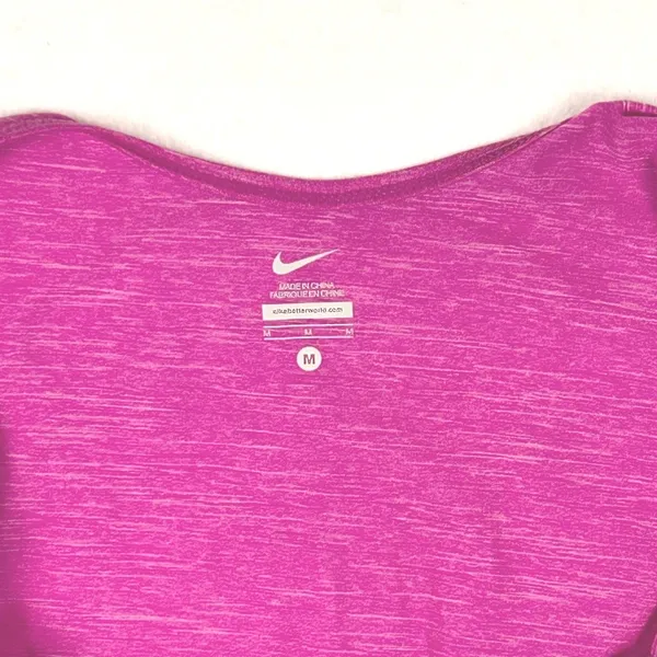 Nike Performance Shirt Womens Medium Open‎ Back Oversized Gym Yoga Pink Gray - Image 2