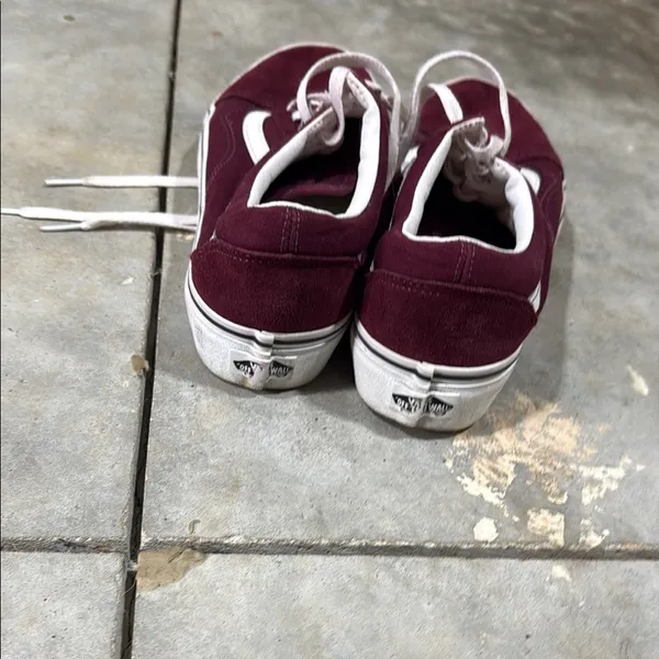 Vans Red and White Sneakers Classic Low-Top Style - Image 3