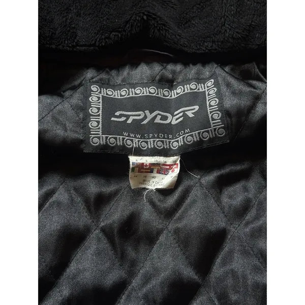 Spyder Women's Ski Jacket Medium Purple Quilted Hooded Insulated Fleece Lined - Image 5