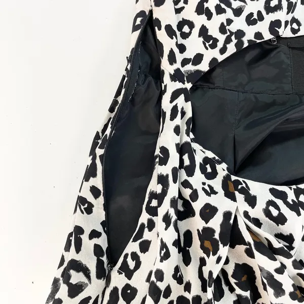 A.L.C. Frank Womens S 100% Silk Dress Leopard‎ Animal Print Cutout Back USA Made - Image 8