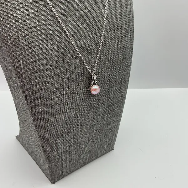 Pink Pearl Christmas Tree Pendant Necklace - Image 4