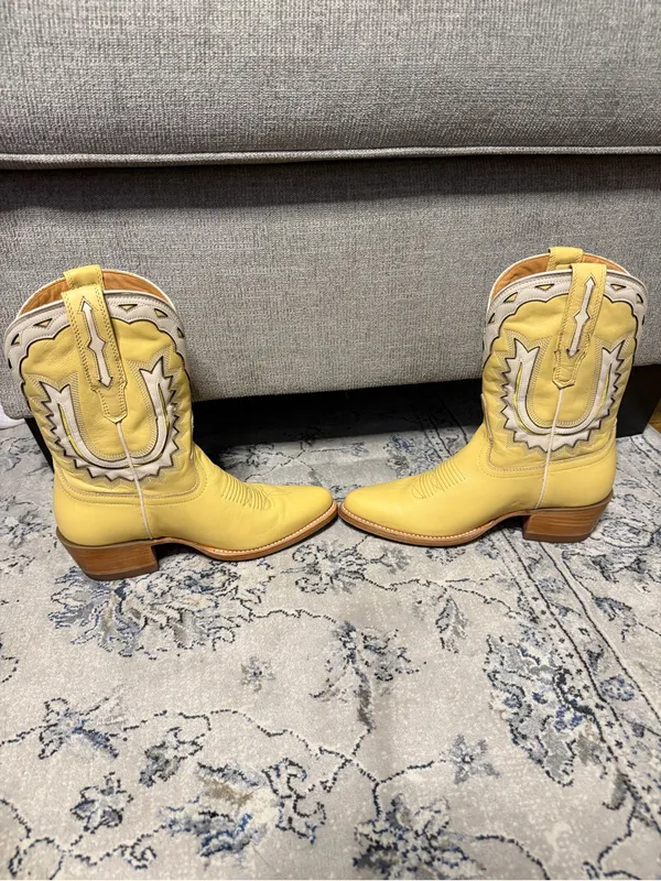 Tecovas The Jolene Pale Yellow Boots Size 6 - Image 9