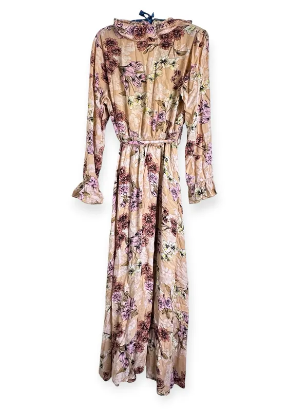 Revolve Jaase Chantal Boho Floral Ruffle Romantic Maxi Dress Peach Pink Handcrafted M - Image 5