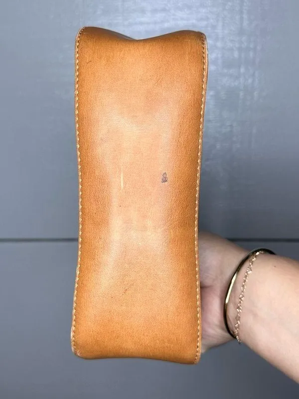 Mini Cognac Caramel Brown Hobo Shoulder Bag Y2K Weave Purse - Image 2