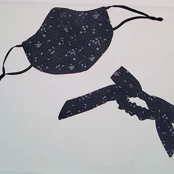 Free People Black Floral Mask And Bow - Image 2