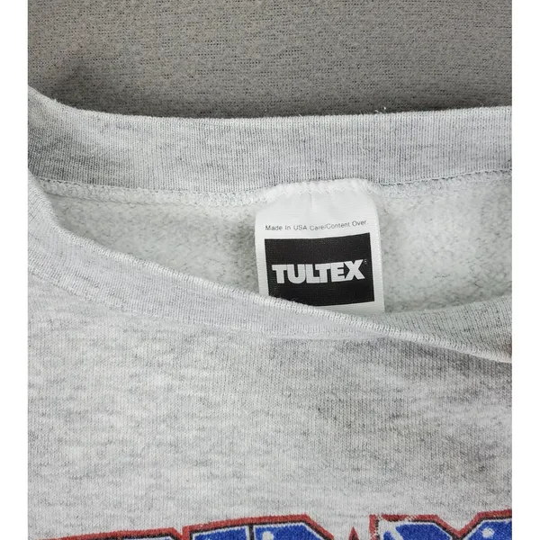 Tultex Vintage Buffalo Bills Dallas Cowboys Super Bowl Crew Neck Sz XL Gray 1993 Helmet - Image 3
