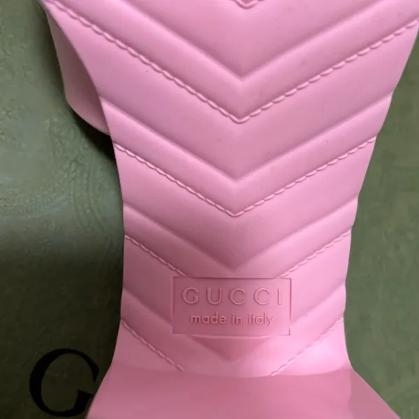 Gucci Wild Rose Platform Pink Block Heel Slides Sandals Size 37 - Image 4