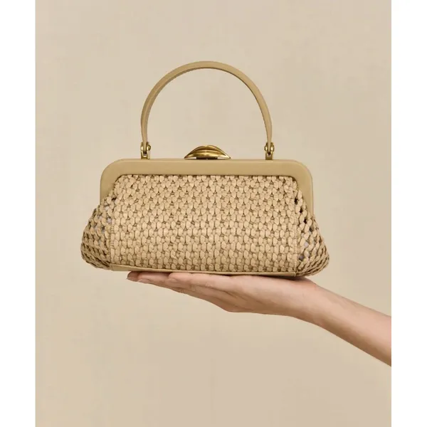 NEW | Cult Gaia Zuma Mini Woven Crossbody Tote Sand Top Handle Bag NWT $458 - Image 3